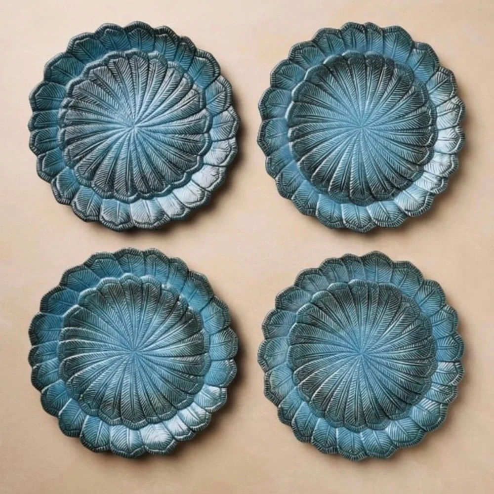 John Derian for Target 4 piece 9” Stoneware Feather Salad Plates (Set of 4) - Picture 2 of 8